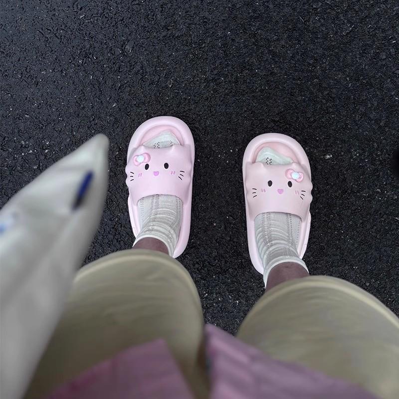 hellokitty拖鞋女学生宿舍防臭防滑静音可爱踩屎感软底eva一字拖