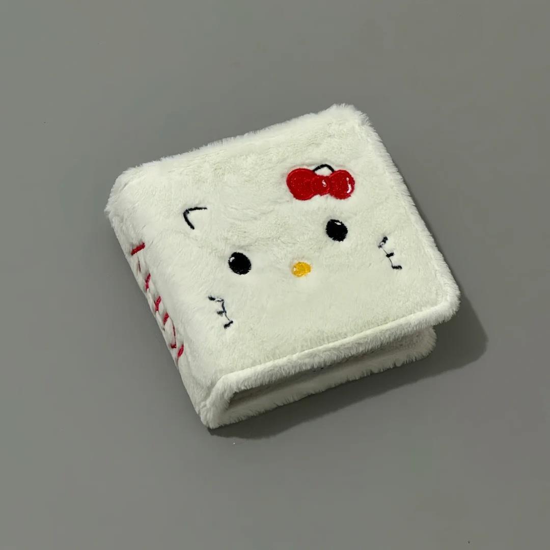 hellokitty毛绒卡册可爱可拆卸3寸小卡册活页一宫格明信片收纳夹