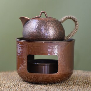 煮茶炉家用围炉小茶炉室内户外电陶炉炭火观火煮茶迷你 纯紫铜中式