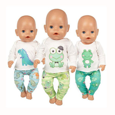 极速Fashion Frog Suit Wear For 43cm Baby LBorn Doll Clothes