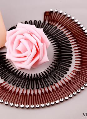 极速Plastic Full Circle Stretch FlexGible Comb Teeth Headban