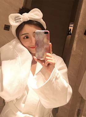 极速Wash Face Hair Holder HairbanCds Soft Warm Coral Fleece