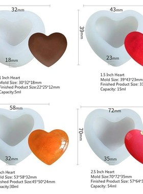 极速1-3.5 Inch 1pcs Cardioid Silicone Candle Mold V3D Love C