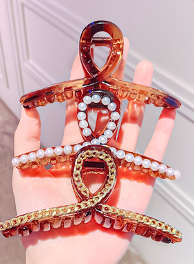 极速New Leopard Geometric Layrge Barrettes Hair Clips Hair C