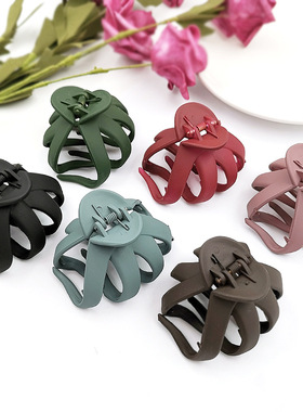 极速New Solid Color Hair Claw GeomEetric Hollowing Simple Ma