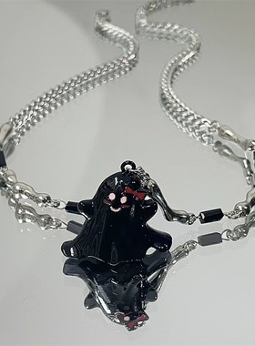 极速Black ghost senior niche design personality nUecklace fe