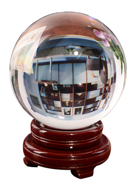 极速水晶球摆件透明白圆球v玻璃客厅办公桌G玄关家居装饰品拍照摄