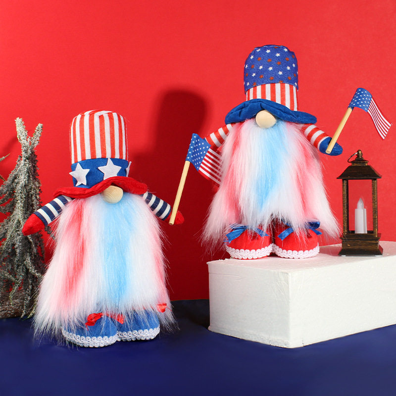 极速Ameridcan Independence Day Faceless Old Man Doll Cute Fl