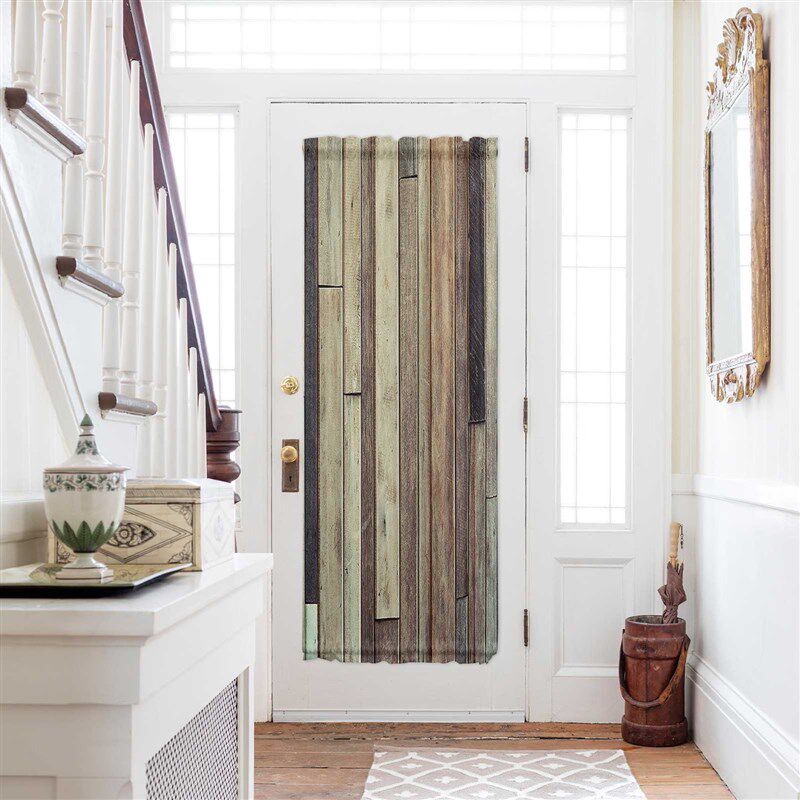 新品Vintagee Wooden Planks Texture Modern Curtains for Livin