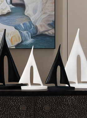 极速一帆风顺帆船模型摆件现代简约客厅家居装饰品办W公室桌上创