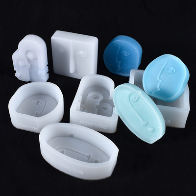 极速Nordic Design Face Silicone CandlHe Mold Abstract Face A
