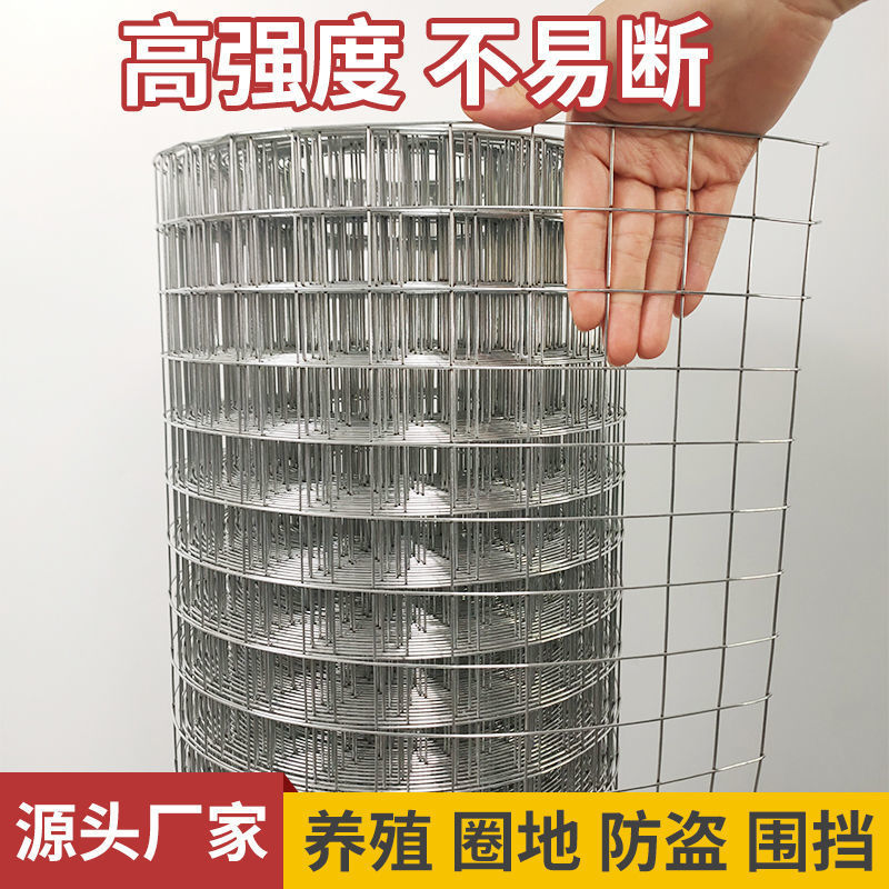 极速不锈钢圆棒防锈n镀锌铁丝网围栏护栏网格网网钢丝网养殖网菜