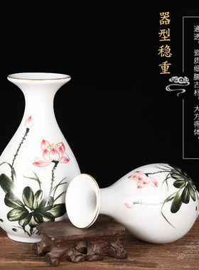 新品花瓶陶瓷供瓶佛堂观音净w水瓶莲花瓶供佛摆件佛前供花瓶佛具