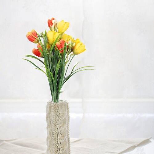 极速2Pcs Artificial Tulips Flowers Fake KTulip Bouquet Decor