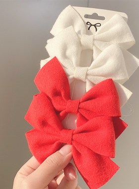 极速4Pcs/dSet Korean Sweet Solid Color Bows Hair Clip For Ki