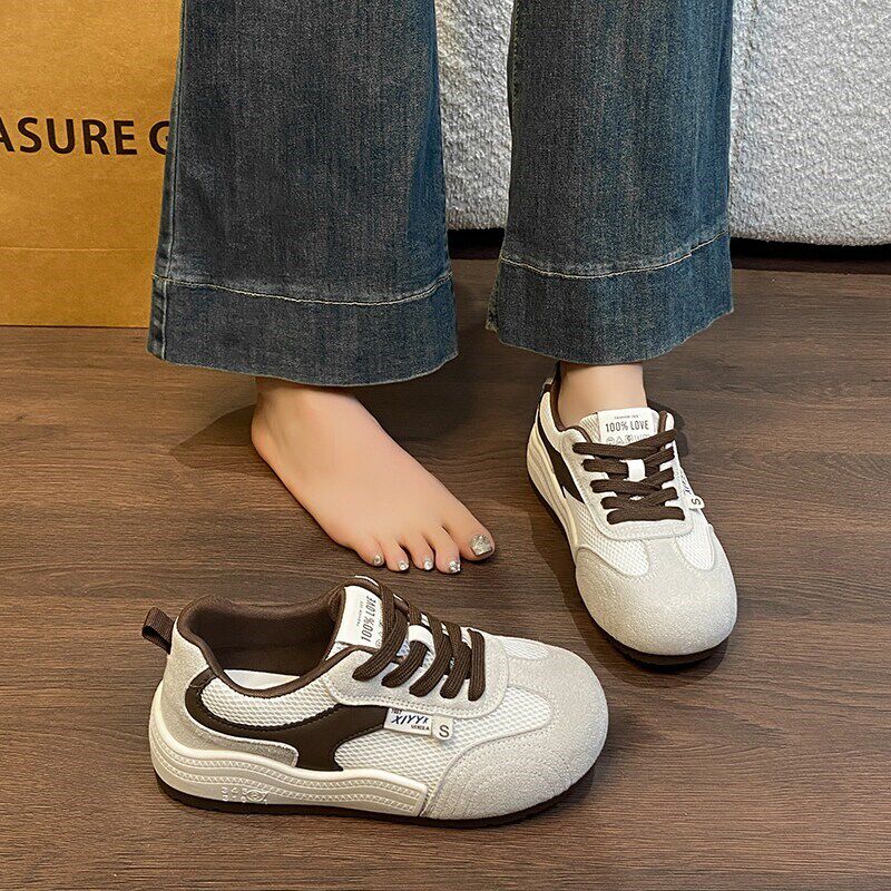 新品踩屎感网面德训鞋女20v26春季爆款轻便百搭平底板鞋休闲学生