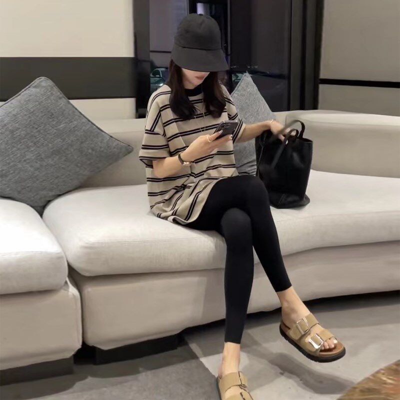 新品孕妇夏装套装小个子p2025新款时尚短袖T恤上衣春秋两件套洋气