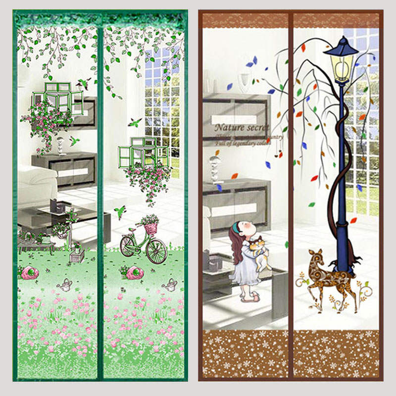 极速夏季家用魔术贴 门帘防蚊磁性通风自粘型纱R网静音防蝇纱窗免