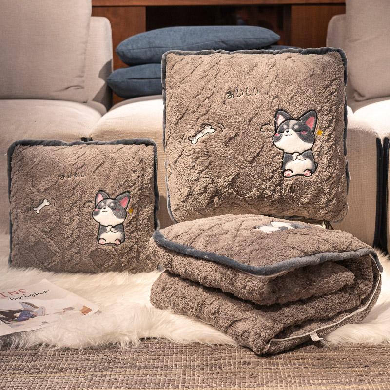 极速抱枕被子两用毯子二合一办公室午G睡枕头汽车沙发靠枕折叠加