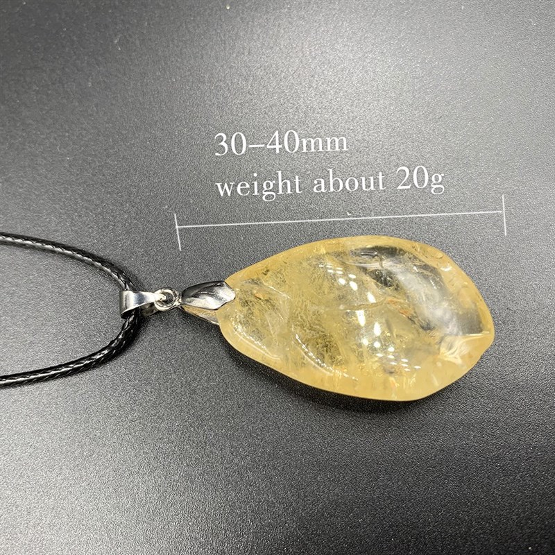 极速Natucral irregular crystal Citrine pendant lemon quartz