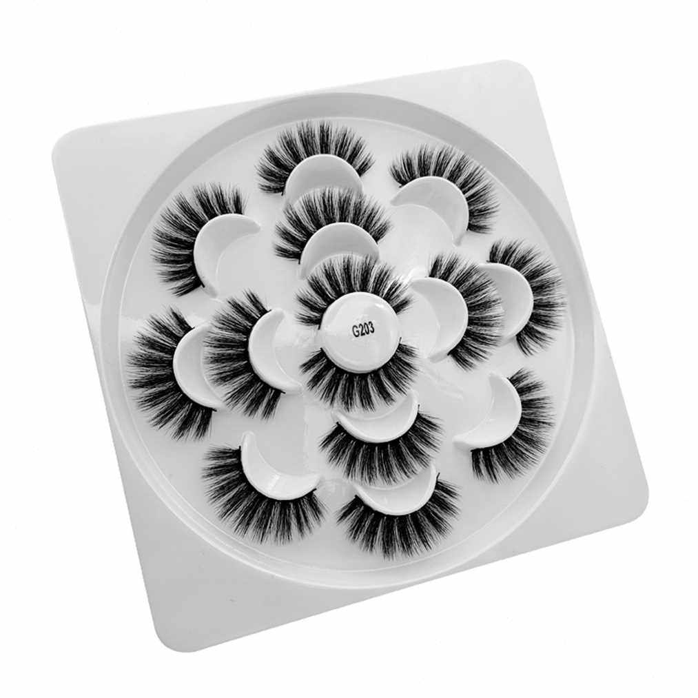 极速Luxury 7 Paire 3D Handmaxde False Lashes Fluffy Strip Ey