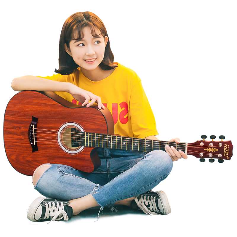 极速新38寸吉他初学者女生儿童单板民谣男生专用其V他乐器碳纤维