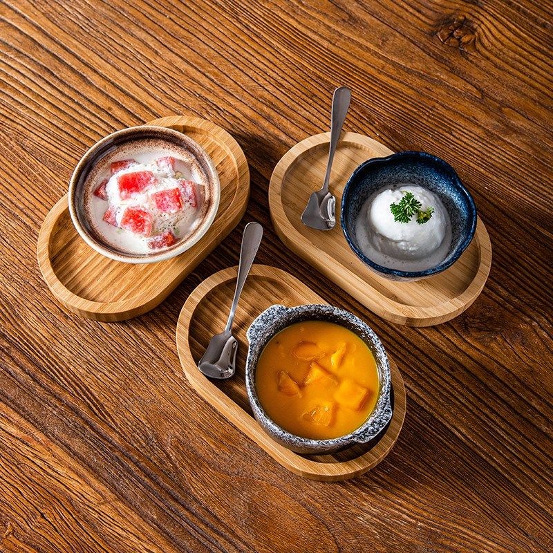 极速日式陶瓷餐具带托盘下午x茶燕窝碗冰淇淋杯冰粉布丁刨冰酸奶,餐饮具,碗,淘宝优惠券,粉丝福利购,淘宝优惠卷