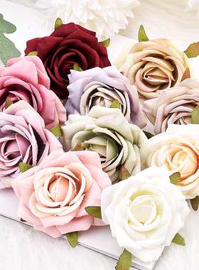 极速30pcs7cm White Roses Artificial Silk Flower Heads Decora