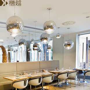 LED灯具 圆形玻璃球电镀吊灯现代简约创意餐厅吧台酒吧过道个性