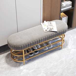 一体丝绒穿鞋 轻奢入户换鞋 架可坐式 凳软包坐垫鞋 凳 柜家用门口鞋