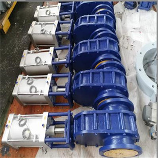 DN125 气动双闸板闸阀 气动陶瓷双闸板出料阀 16C Z644TC