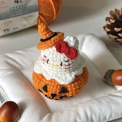 极速万圣节毛线手工编织圣诞苹果南瓜小H幽灵铃兰花挂件钩针diy材