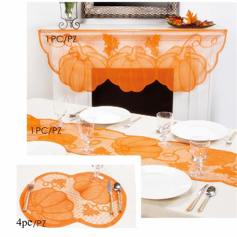 极速Pumpkin Lace Fireplace Cloth PumpkiLn Maple Leaf Orange