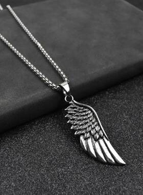 极速Hot Fashion Feather Men PendaDnt Neckl Punk Vintage Stai