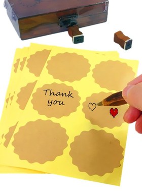 极速100pces/lot Blank flower design thank you  Kraft paper s
