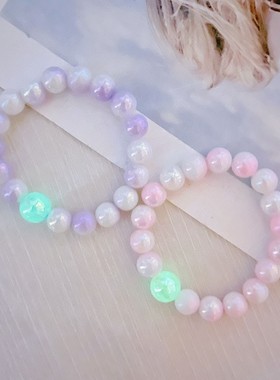 极速学生盘玩手串盘n缠手串新款珠光夜光学生手錬女小众高颜值闺