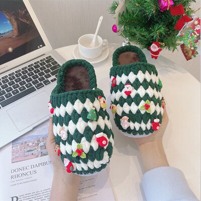 极速手工编d织鞋子圣诞diy钩织拖鞋毛线材料包自制冬季礼物成品送