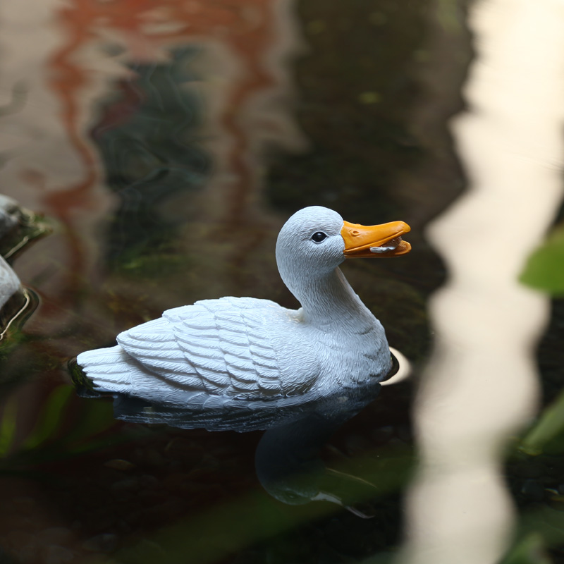 极速仿真浮水动物青蛙鳄鱼鸭子鱼C缸装饰摆件入户花园池塘水面造