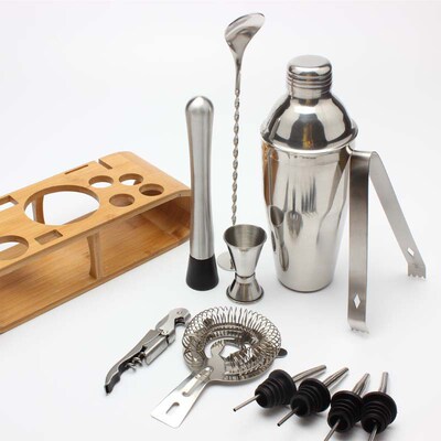 极速12-Pieces jCocktail Shaker Set 750ML/550ML kit Bartender
