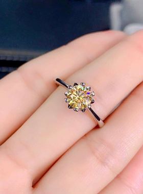 极速2 carat golden zircon simulation citrine simpleW tempera