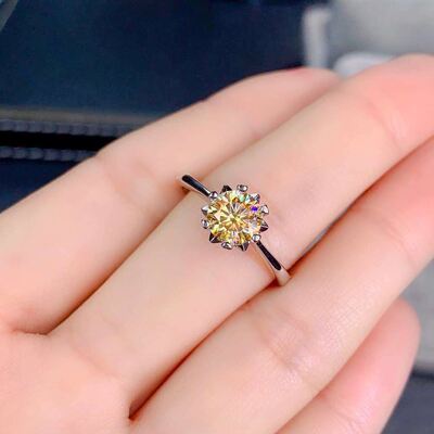 极速2 carat golden zircon simulation citrine simpleW tempera