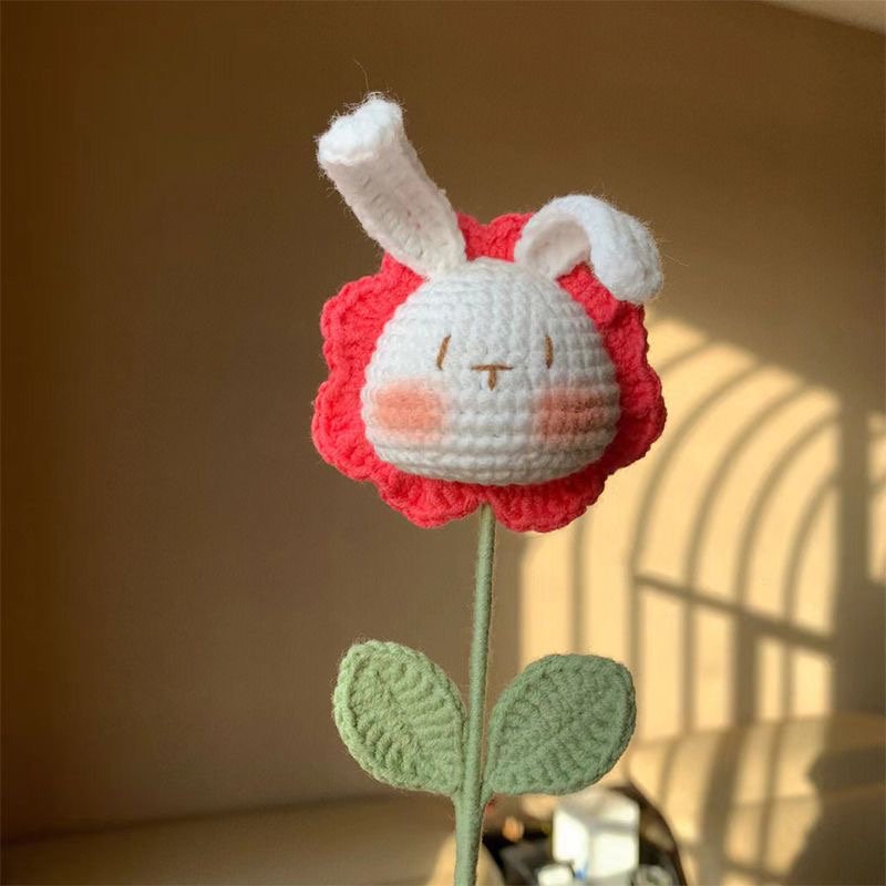 极速卡通可爱手工k编织兔子花束diy材料包自制毛线送女朋友闺蜜礼