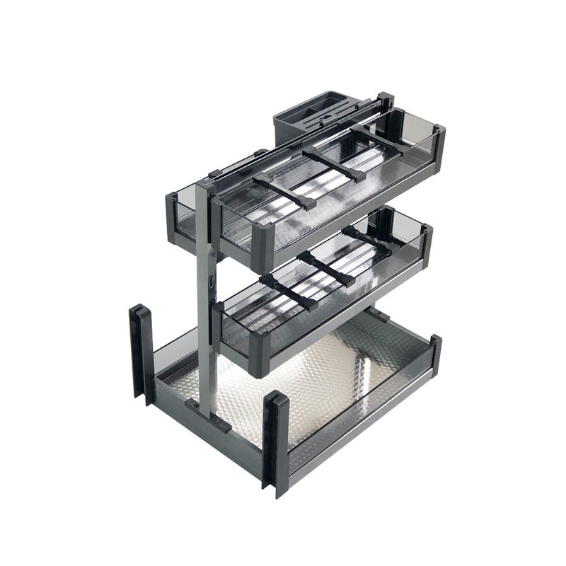 极速厨房调味拉篮调n料橱柜304不锈钢抽屉置物架模块化阻尼收纳篮
