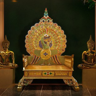 极速泰国实木龙椅皇n帝椅九龙宝座东南亚风格主人禅椅僧侣讲经法