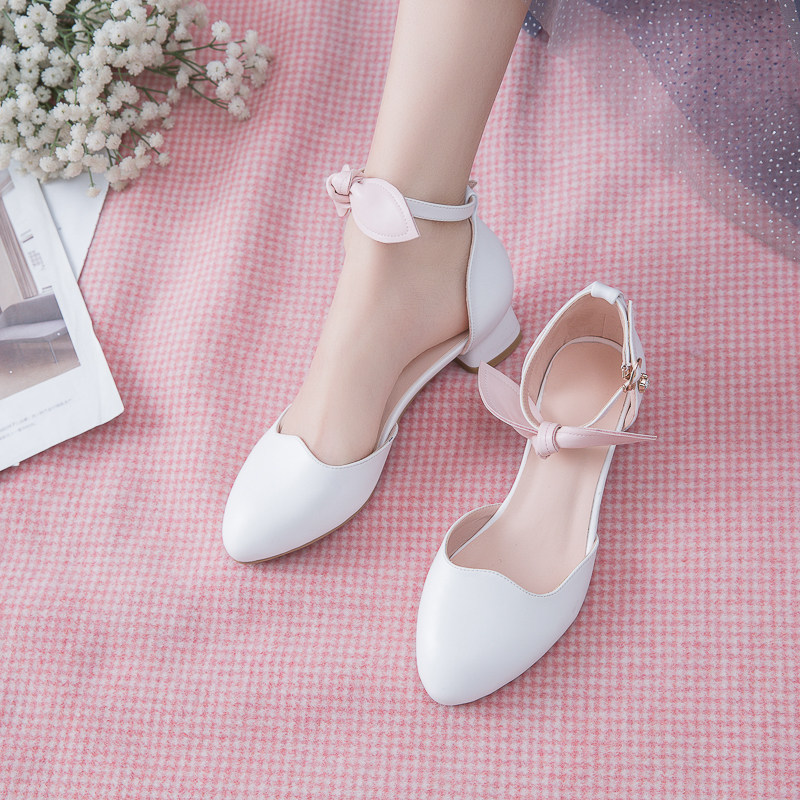 新品女童白色皮鞋j2026春夏新款凉鞋儿童高跟鞋中大童小女孩演出