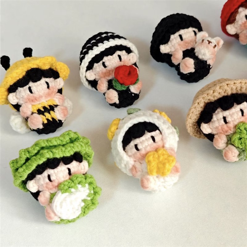 极速种地吧十个勤天软糖手工编织B毛线玩偶diy材料包钩织挂件针织