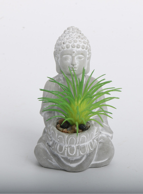 极速创意中式水泥佛像人物摆件盆景造景微景N观摆设创意家居装饰