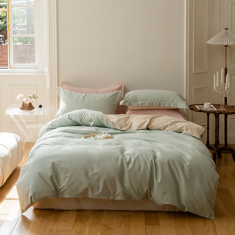 极速轻奢100支长绒棉s床笠四件套纯棉四季通用床单被套北欧风床上