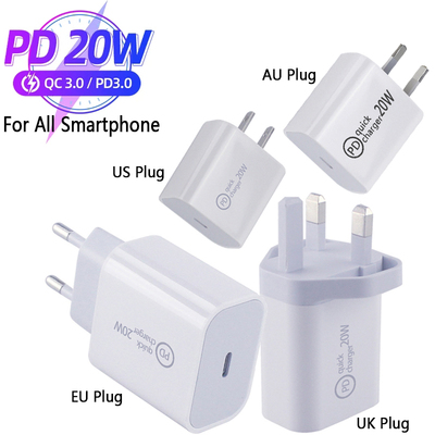 极速New 20W EU AU UKp US Plug Adapter PD fast charger for ip