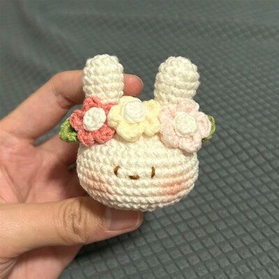 极速花环兔子挂件钥匙扣毛线手工Adiy钩针编织材料包钩织玩偶可爱